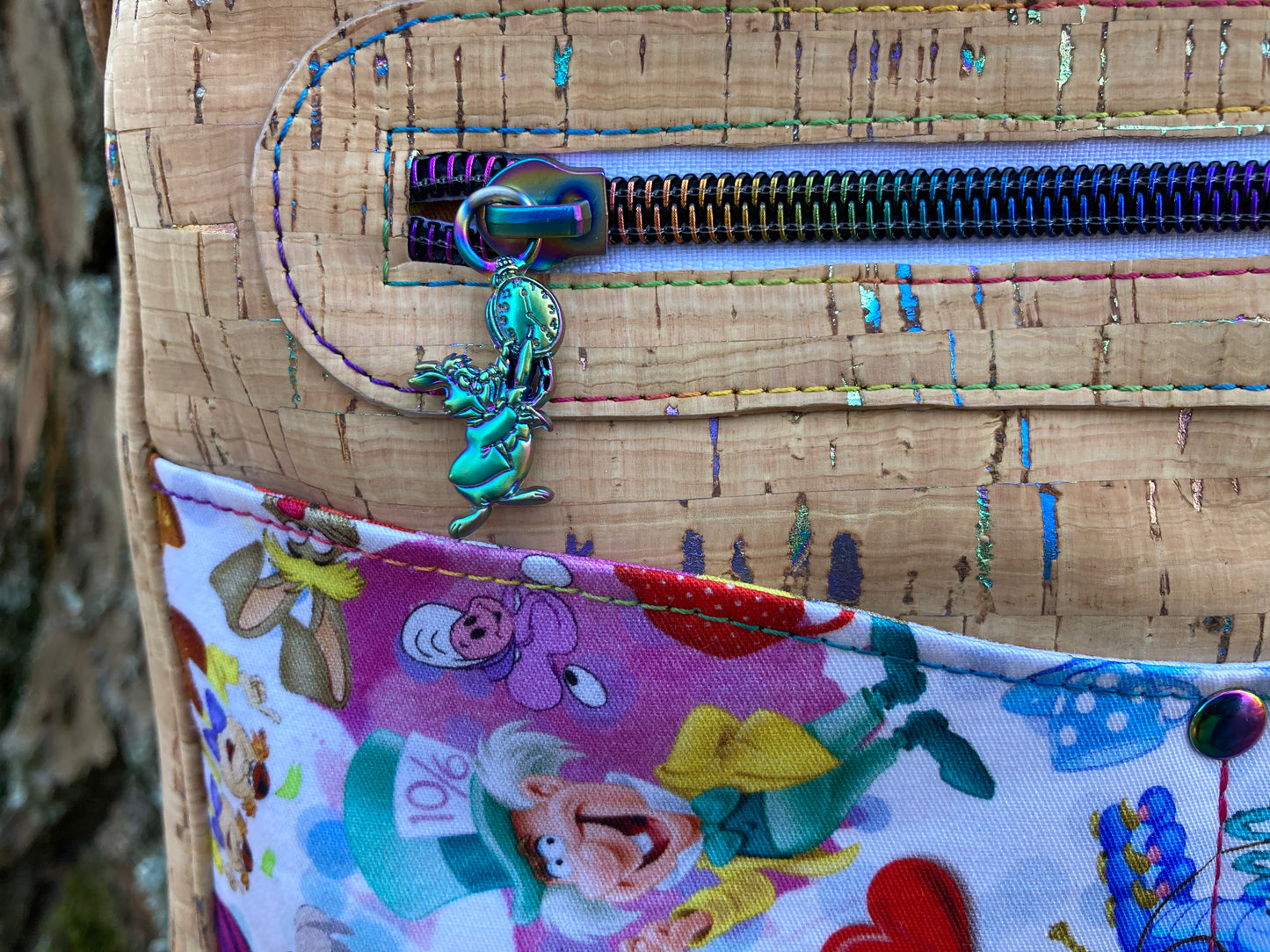 Inspired Tea Party Zippered Pocket Crossbody Bag