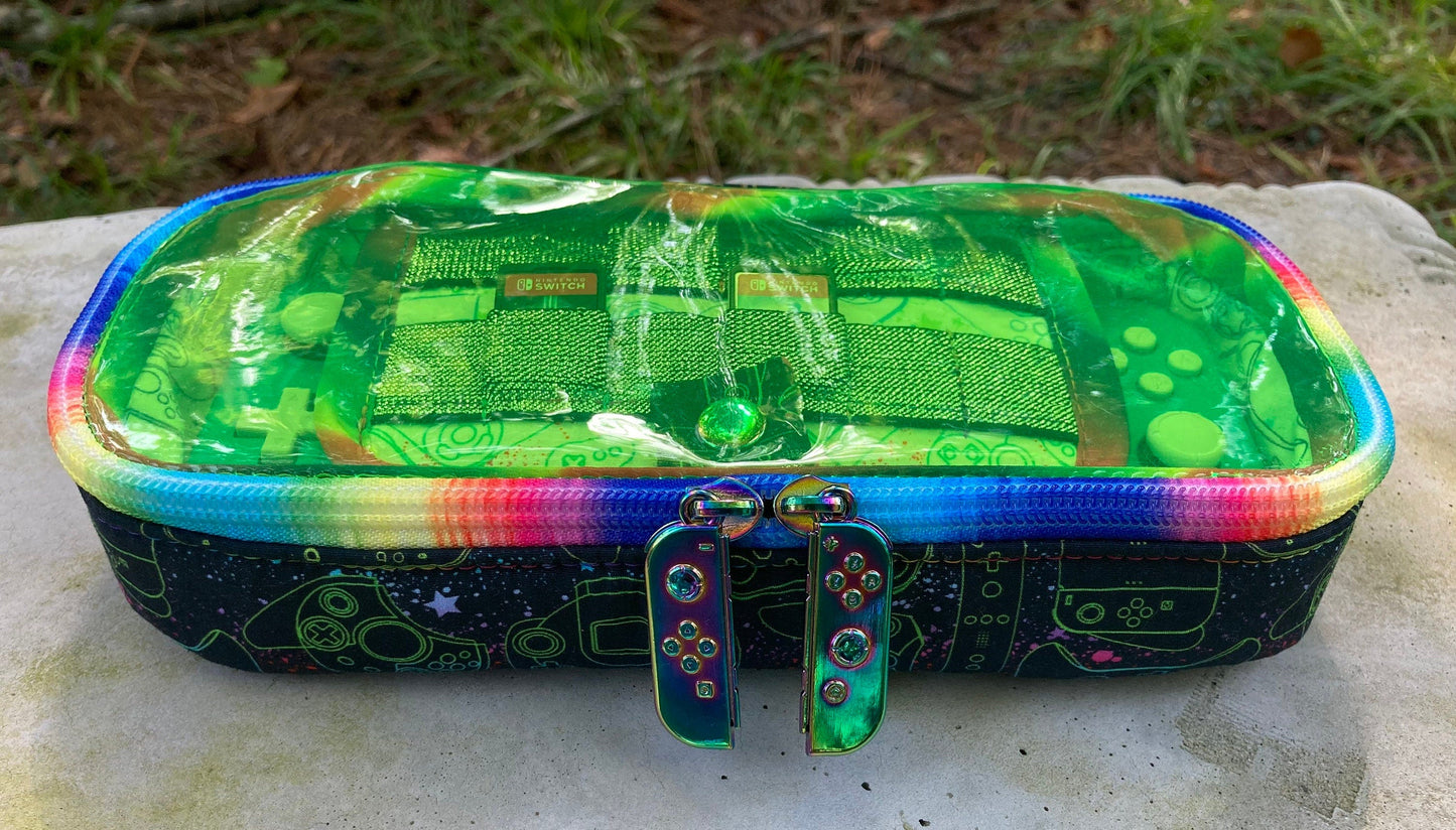 Custom Clear Front Handheld Game System Carrying Cases