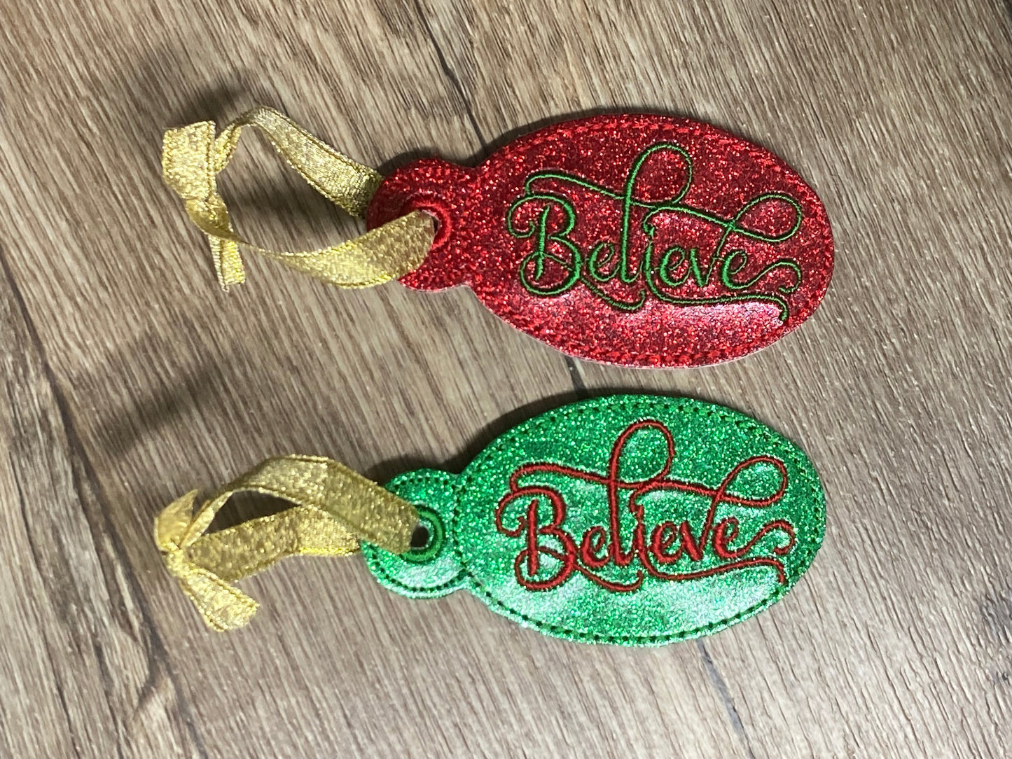 Believe Christmas Ornament and Snaptab Keychain