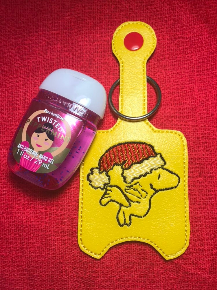 Santa Yellow Bird Hand Sanitizer Holder