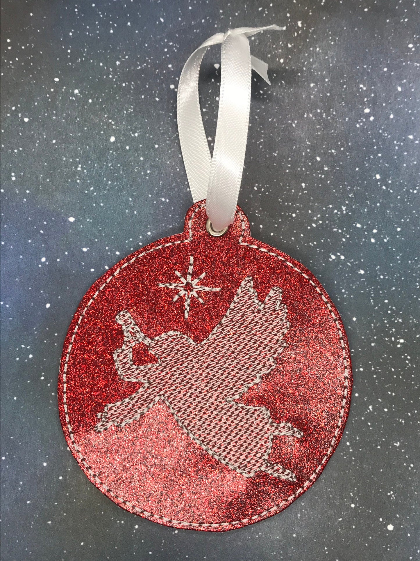 Vinyl Embroidered Angel Ornament