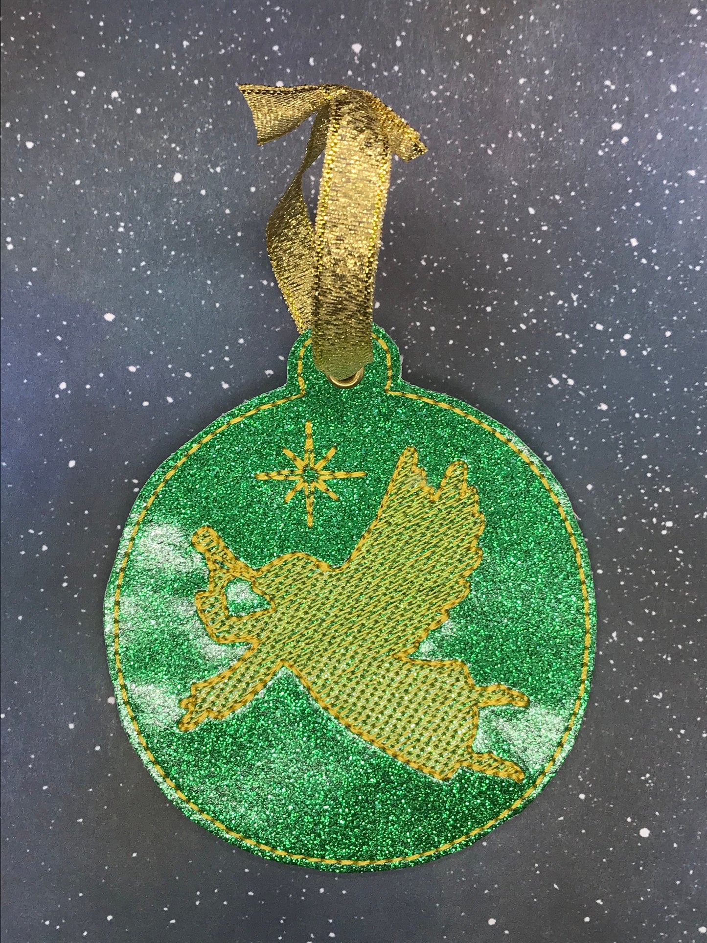 Vinyl Embroidered Angel Ornament