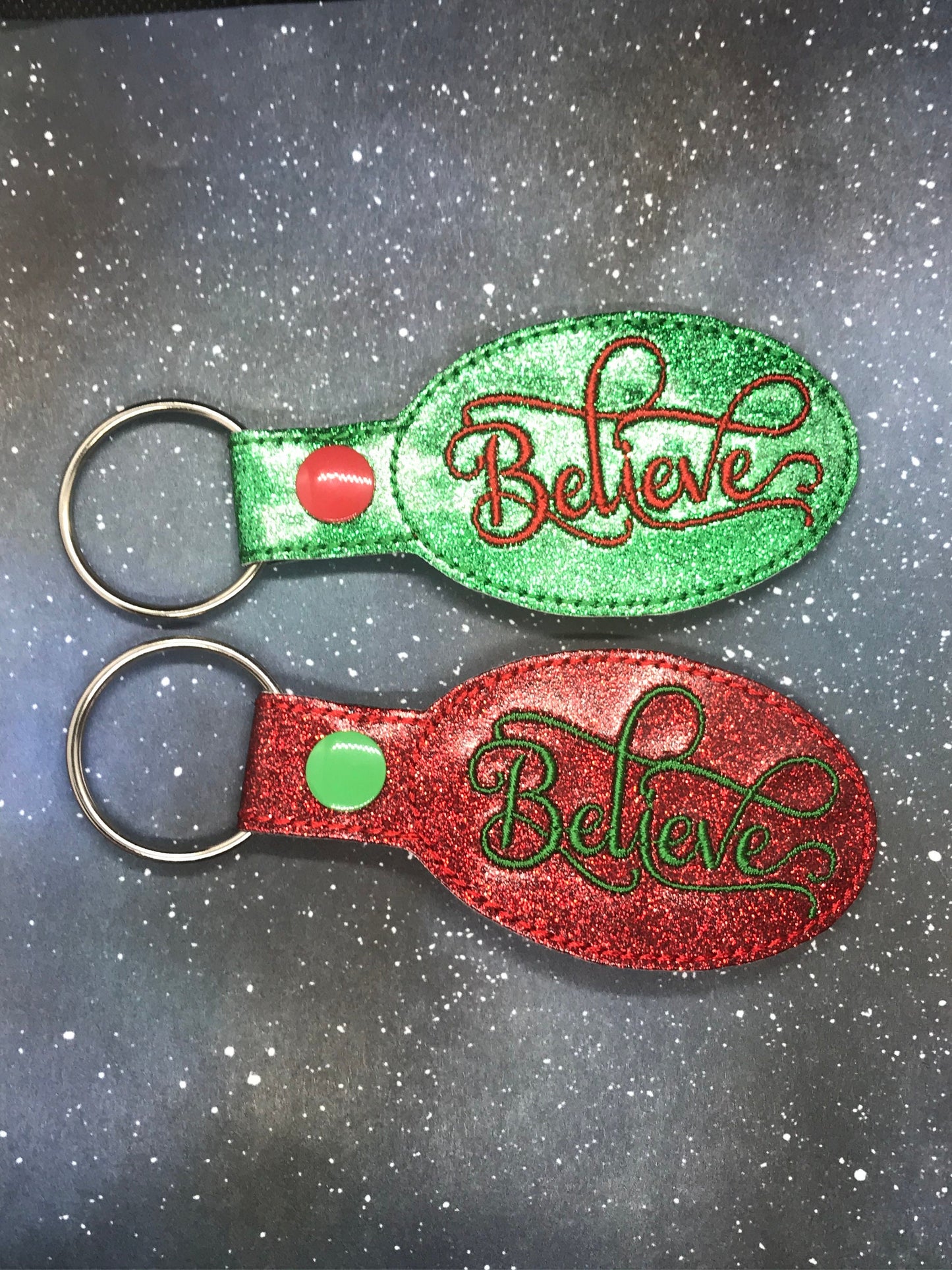 Believe Christmas Ornament and Snaptab Keychain