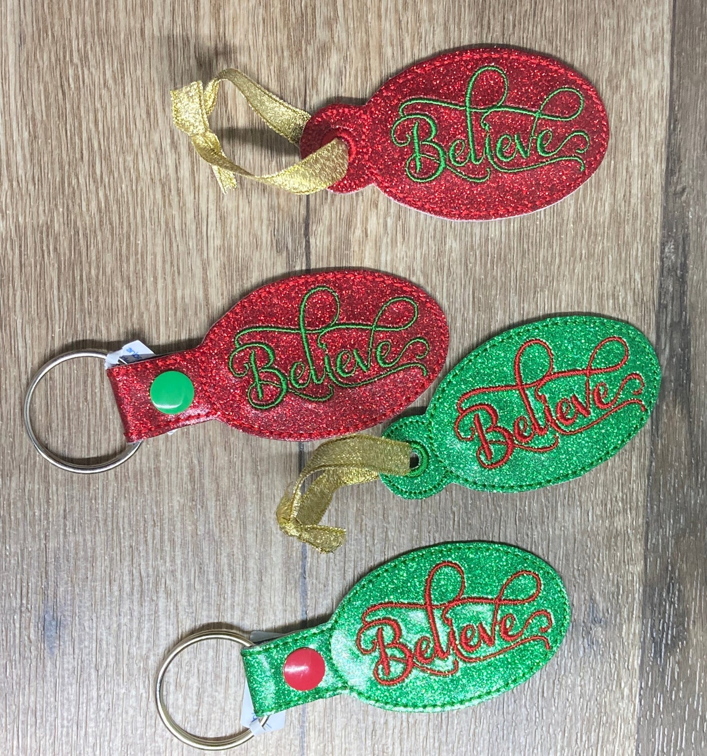 Believe Christmas Ornament and Snaptab Keychain