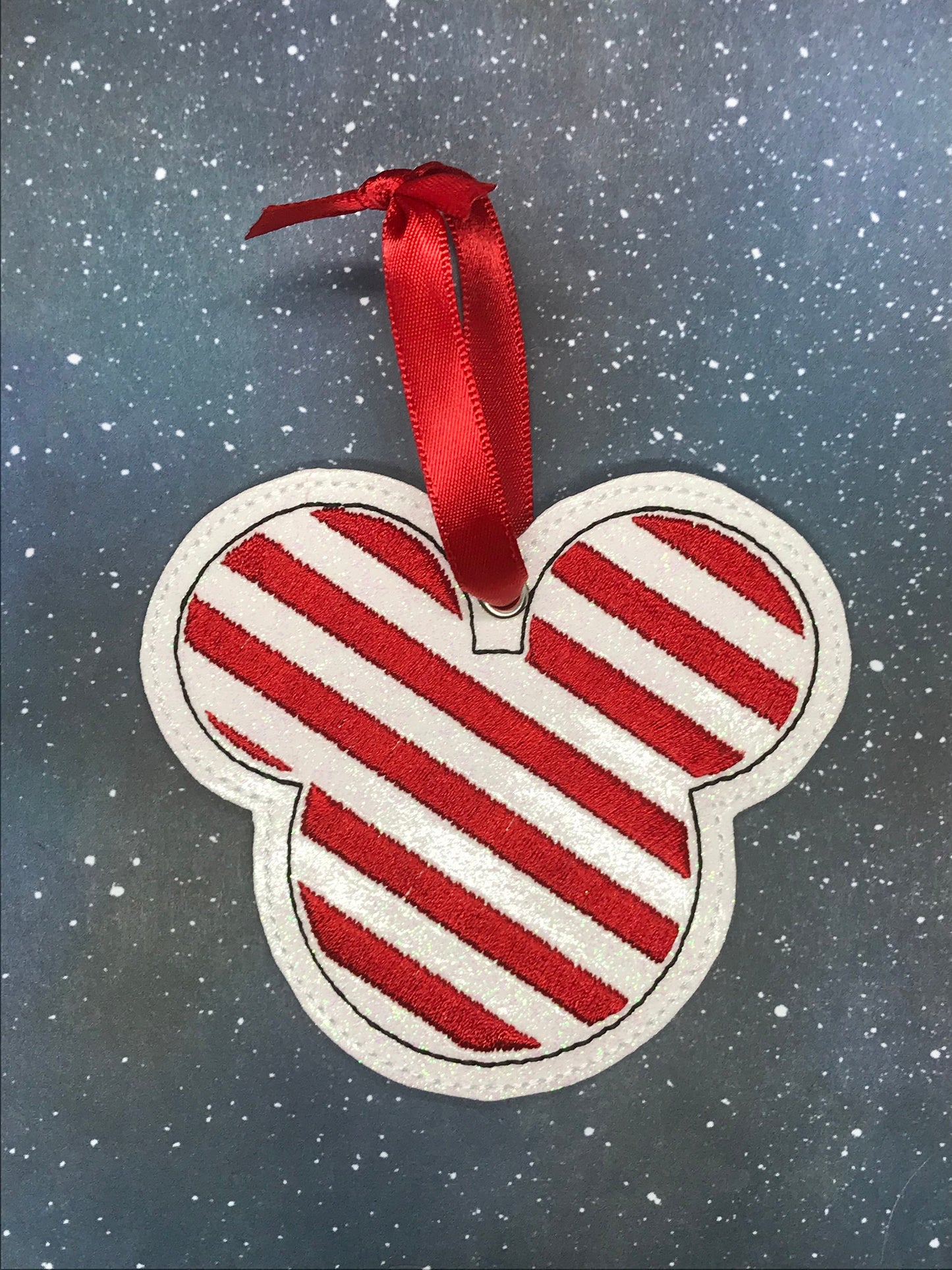 Mister and Miss Mouse Head Christmas Ornaments