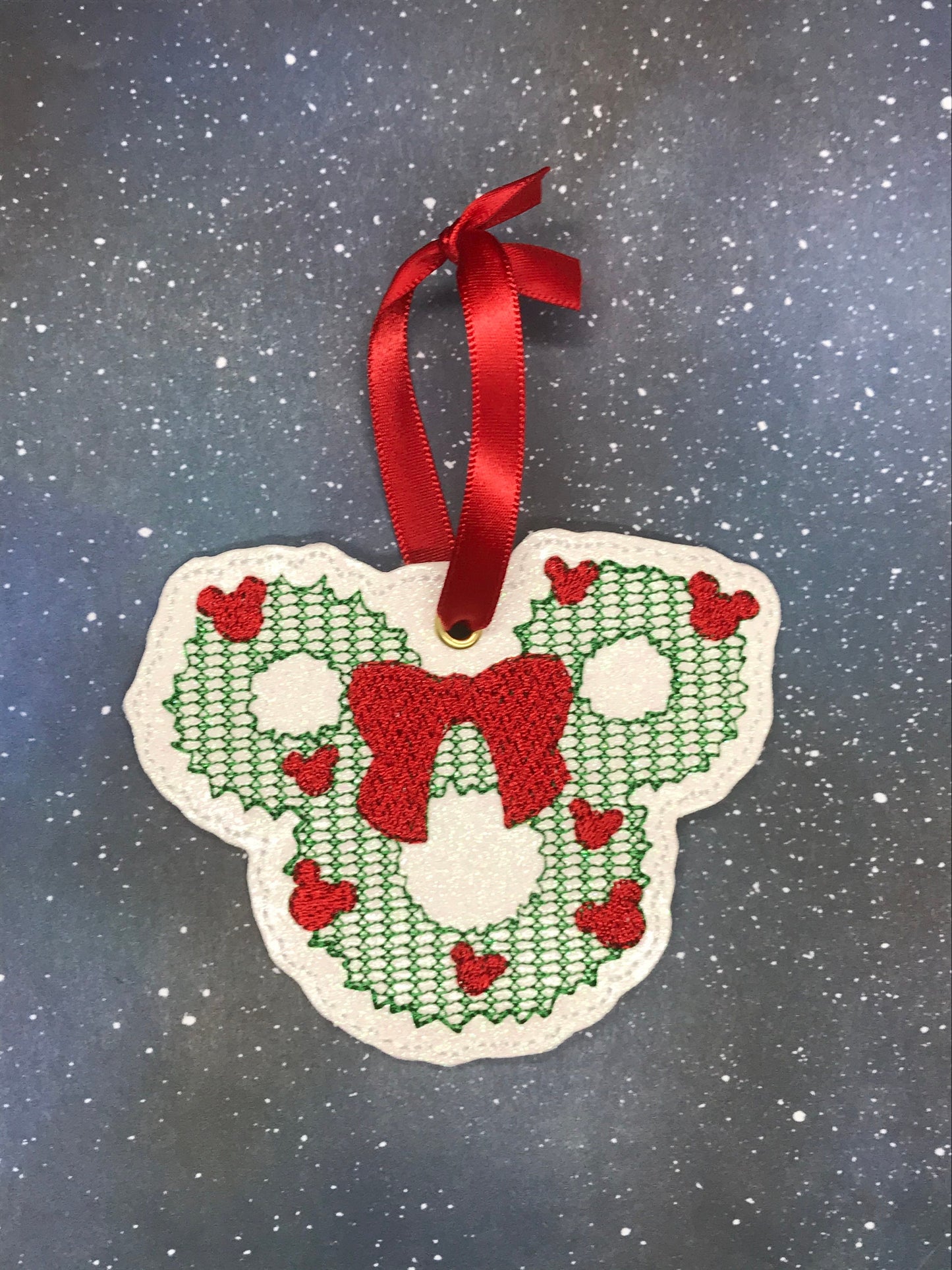 Mister and Miss Mouse Head Christmas Ornaments