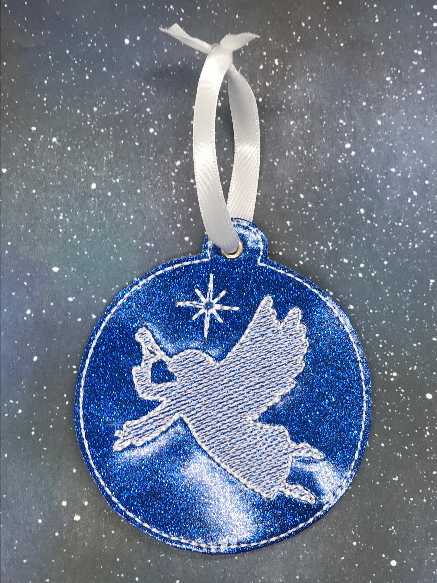 Vinyl Embroidered Angel Ornament