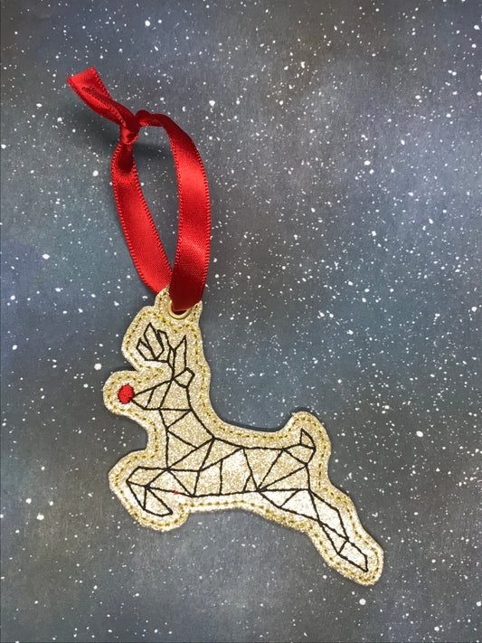 Origami Style Reindeer Ornament